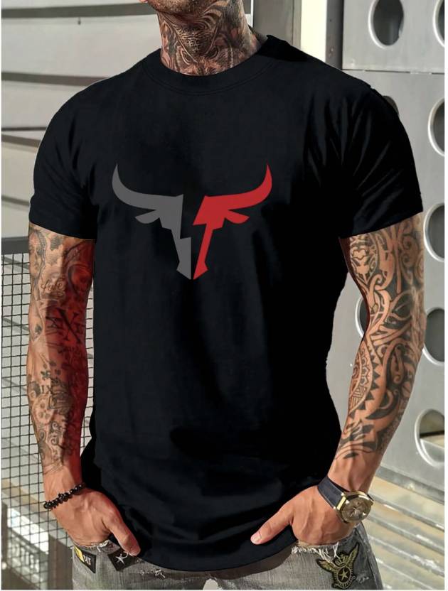 Men's Round Neck Black T-Shirt