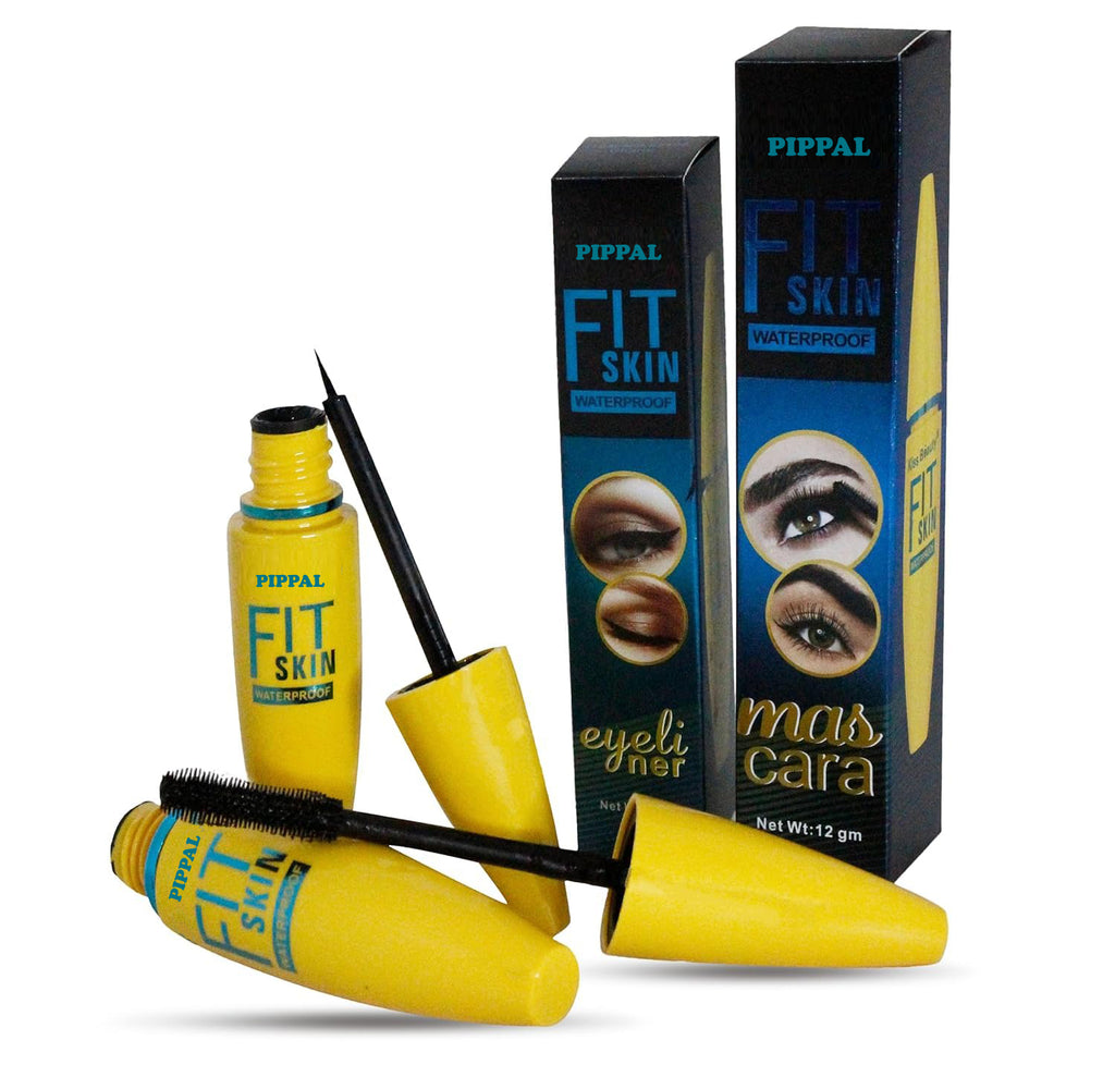 Pippal Fit Skin Mascara with Eyeliner Ultra Volume Volumizing Mascara for Bold And Dramatic Lashes Long Lasting Waterproof 12Gm (Pack of 1)