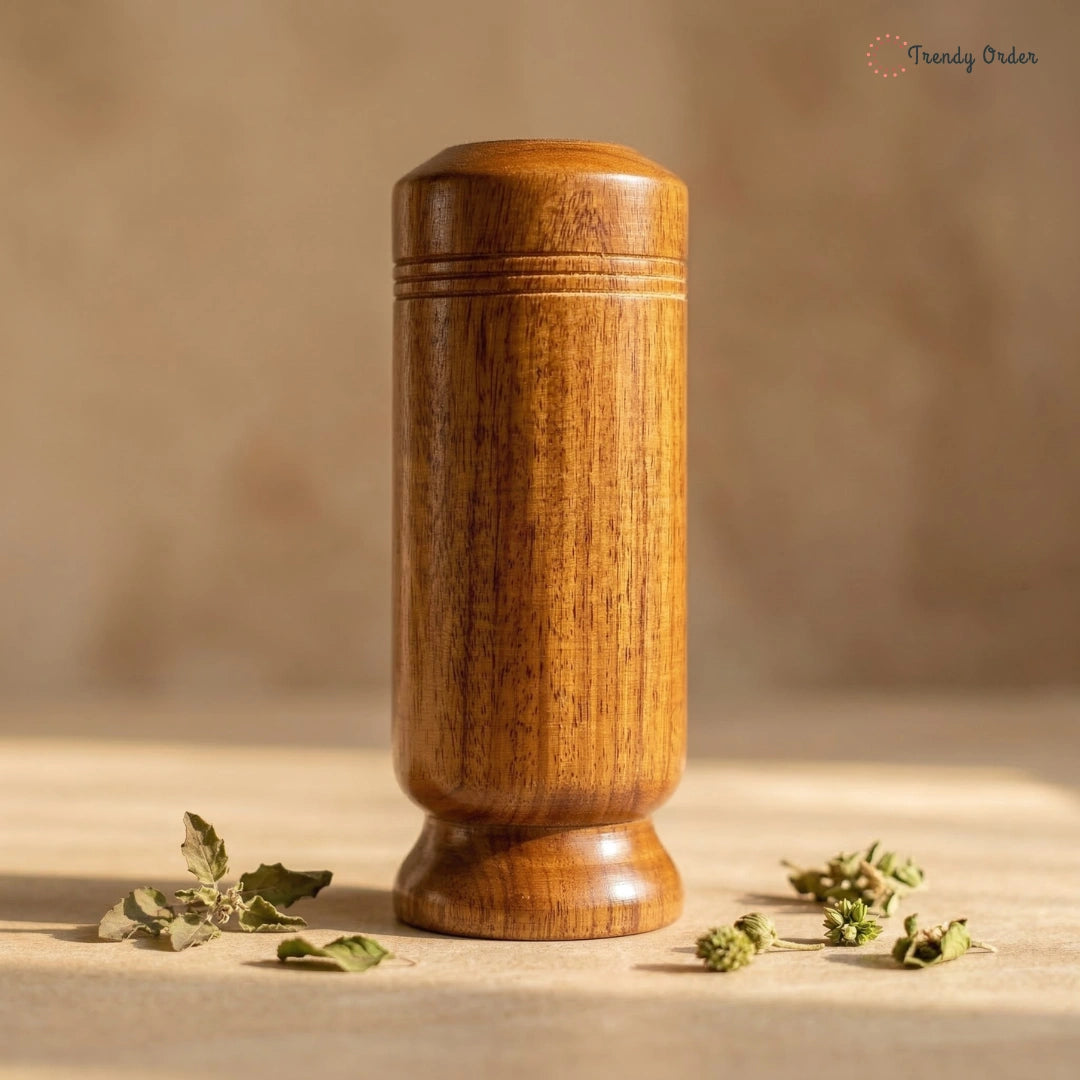 Vijaysar glass wooden tumbler for daily wellness