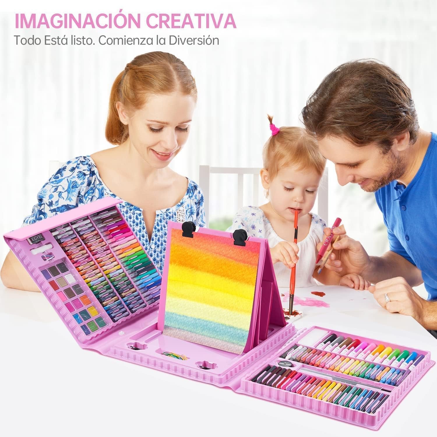 208 pcs Art Set & Colour Set Kit for Kids – Complete Drawing Kit with Crayons, Markers, Pencils – Ideal Colors Set for Kids – Creative Colour Set for Drawing & Sketching