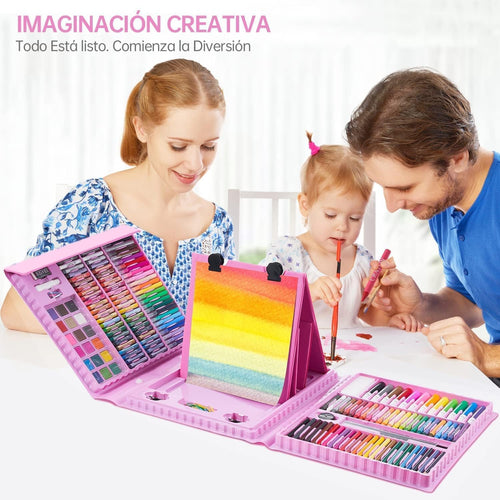 208 pcs Art Set & Colour Set Kit for Kids – Complete Drawing Kit with Crayons, Markers, Pencils – Ideal Colors Set for Kids – Creative Colour Set for Drawing & Sketching
