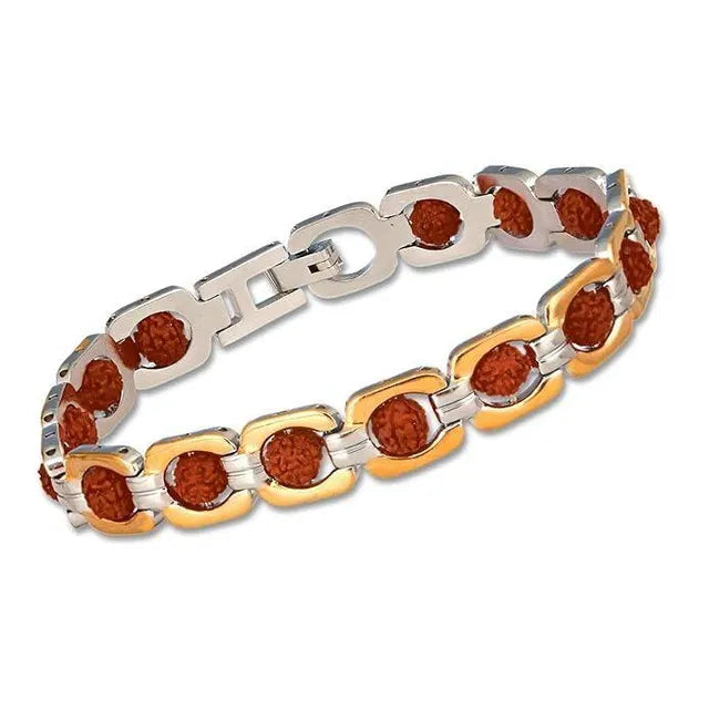 Dual Tone Rudraksha Bracelet