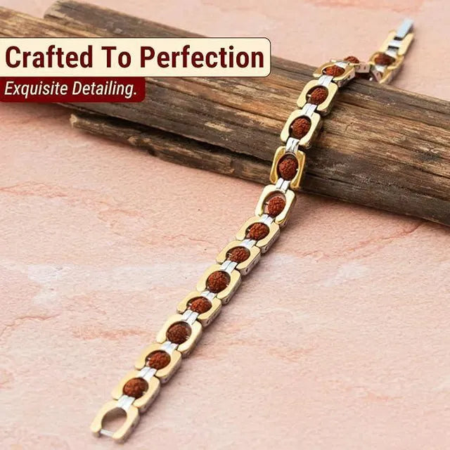Dual Tone Rudraksha Bracelet