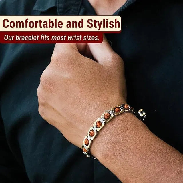 Dual Tone Rudraksha Bracelet